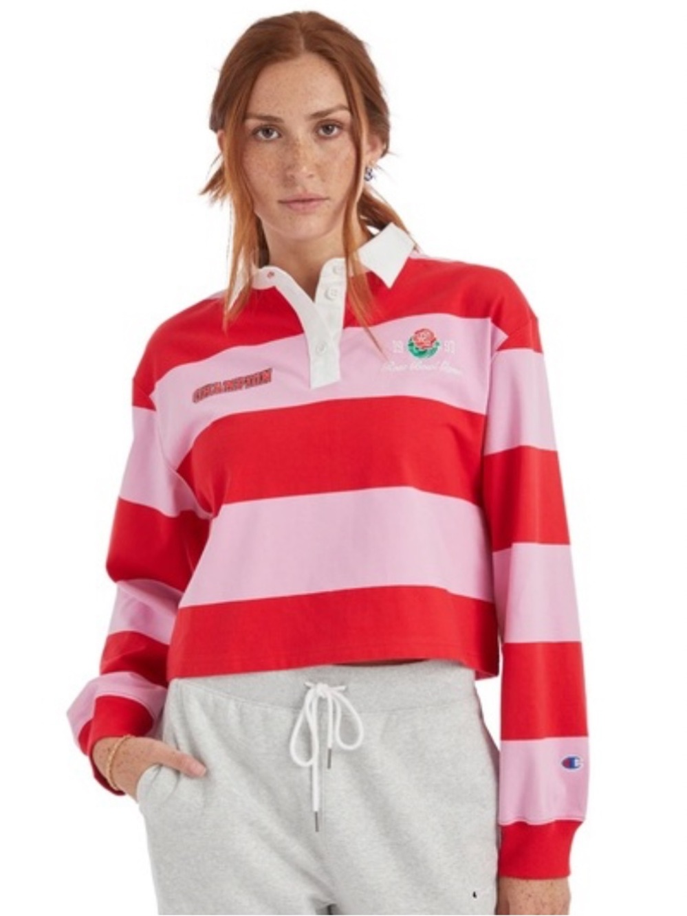 Champion red and pink striped rugby shirt - Picture 4 of 8